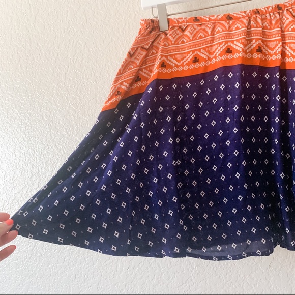 NWT! Roxy Cosmia Blue Orange Button Up Skirt, M - Picture 5 of 9
